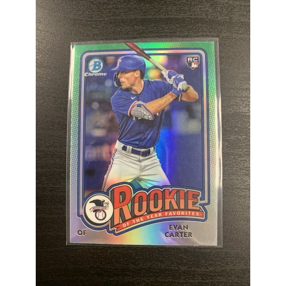 2024 Bowman Evan Carter #12 Texas Rangers Rookie Insert Baseball Card Near Mint or Better