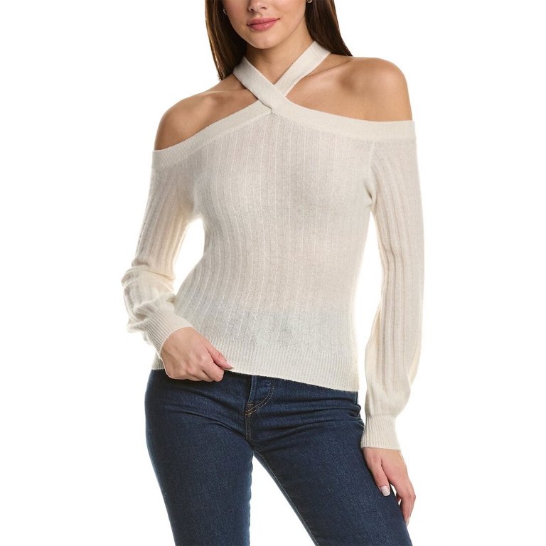 Cold shoulder 2024 cashmere sweater