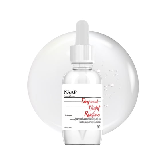 NAAP Collagen Perfecting Ampoule, 30ml / 1.01 fl. oz | Hydrolyzed Collagen, Plant-derived Ingredients, Hydrating, Non-greasy Ampoule, Korean Skin Care