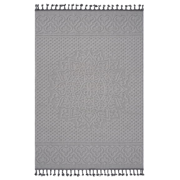 Guros Collection 4x6 Indoor/Outdoor Area Rug - Stain-Resistant, Non-Shedding Polypropylene in White/Ivory Medallion Design - Durable, Easy Care for Living Room, Patio, Entryway, Turkey Made