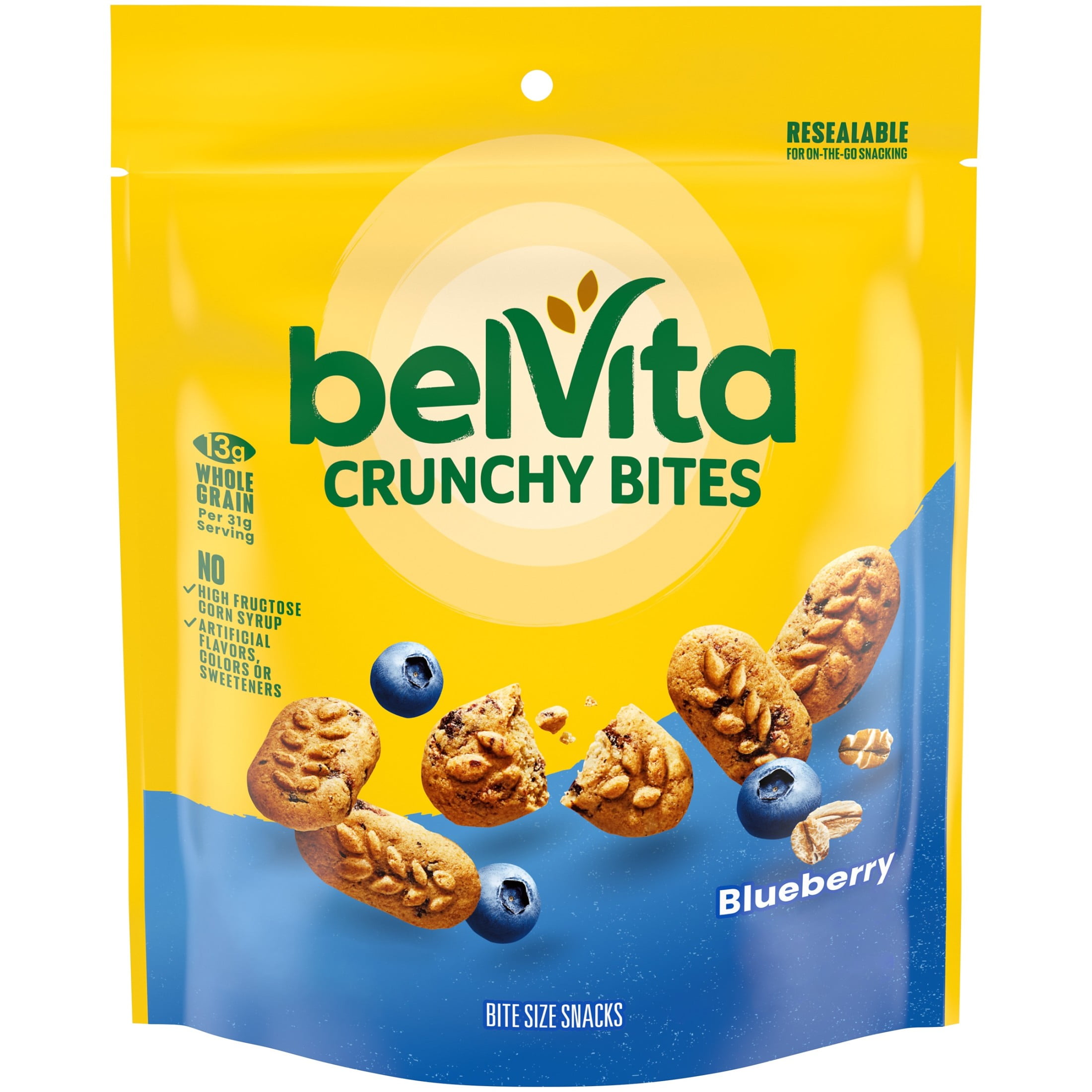 belVita Bite Size Snacks, Blueberry Crunchy Bites, 5 oz