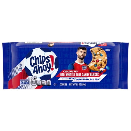 NABISCO CHIPS AHOY! RED, WHITE AND BLUE COOKIES 9.5 OZ