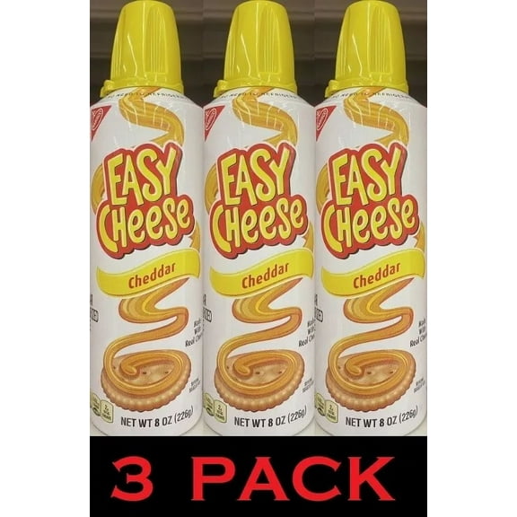 Easy Cheese Cheddar Cheese Snack 8 oz - Pack of 3