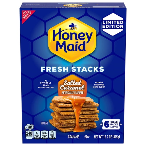 NABISCO HONEY MAID FRESH STACKS SALTED CARAMEL GRAHAM CRACKERS 12.2 OZ