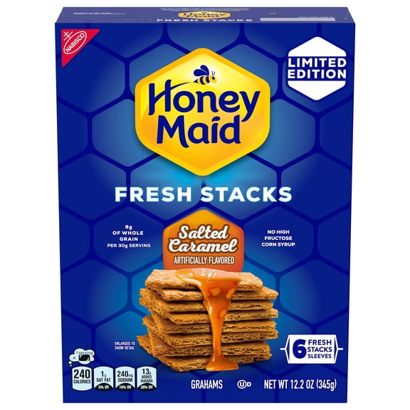NABISCO HONEY MAID FRESH STACKS SALTED CARAMEL GRAHAM CRACKERS 12.2 OZ