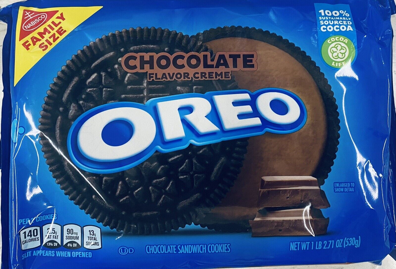 NABISCO OREO CHOCOLATE Creme FAMILY SIZE Sandwich Cookies 1 lb 2.71 oz ...