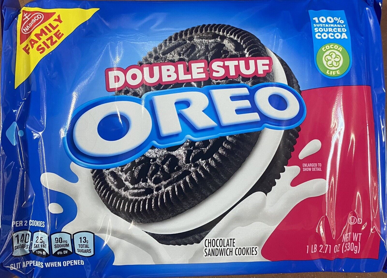 NABISCO OREO Double Stuf FAMILY SIZE Chocolate Sandwich Cookies 1 Lb 2. ...