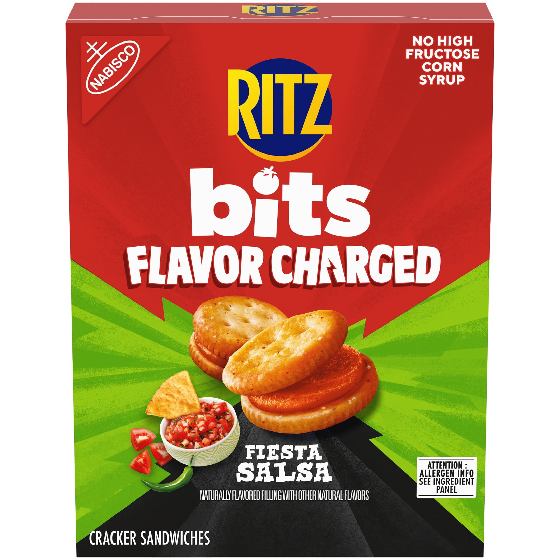リッツ・ハルページ RITZ Bits Flavor Charged Fiesta Salsa Sandwich Crackers, Lunch