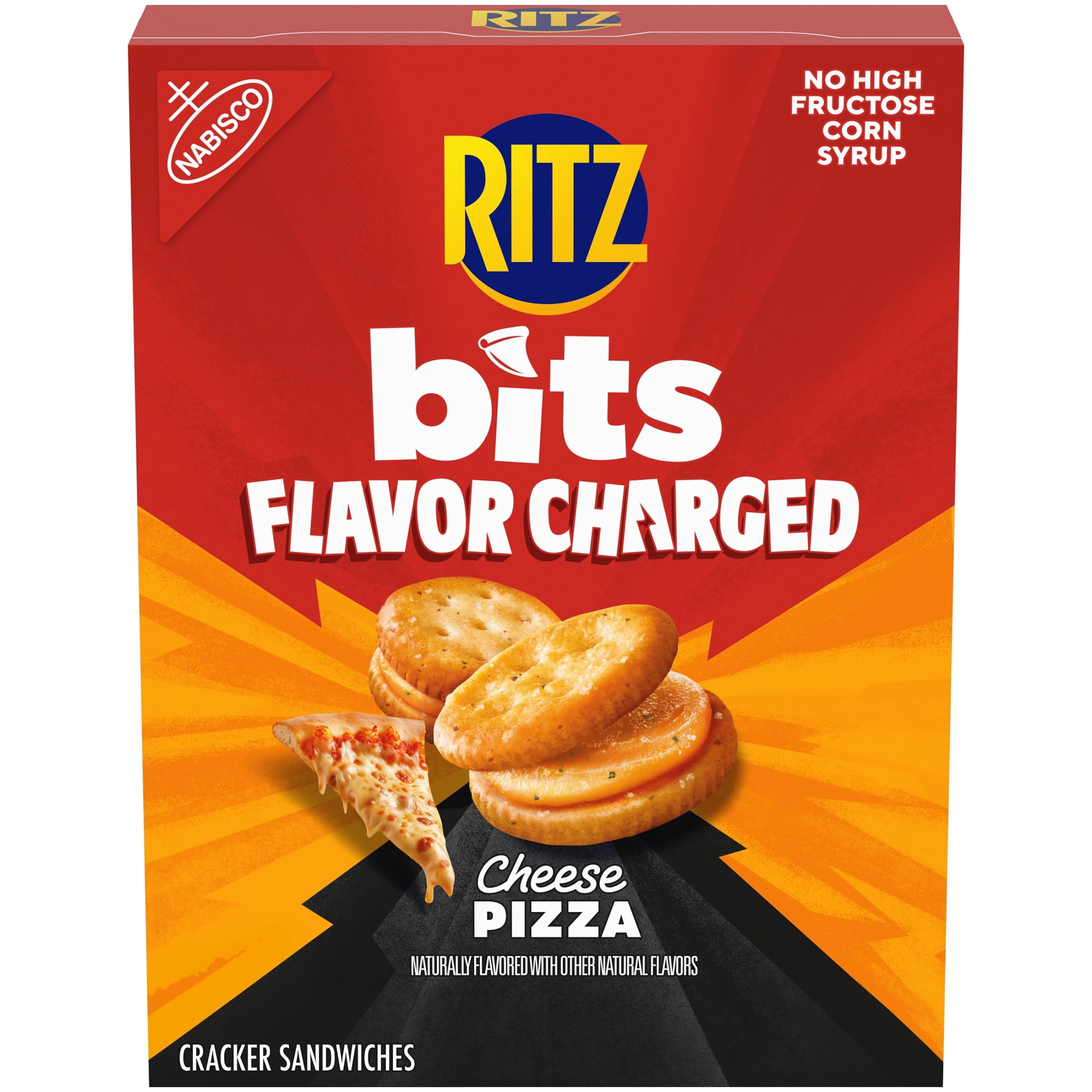 RITZ Bits Flavor Charged Cheese Pizza Sandwich Crackers, Lunch