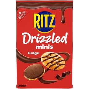 RITZ Drizzled Minis Fudge Crackers, Snacks for Kids and Adults, Party Snacks, 8 oz