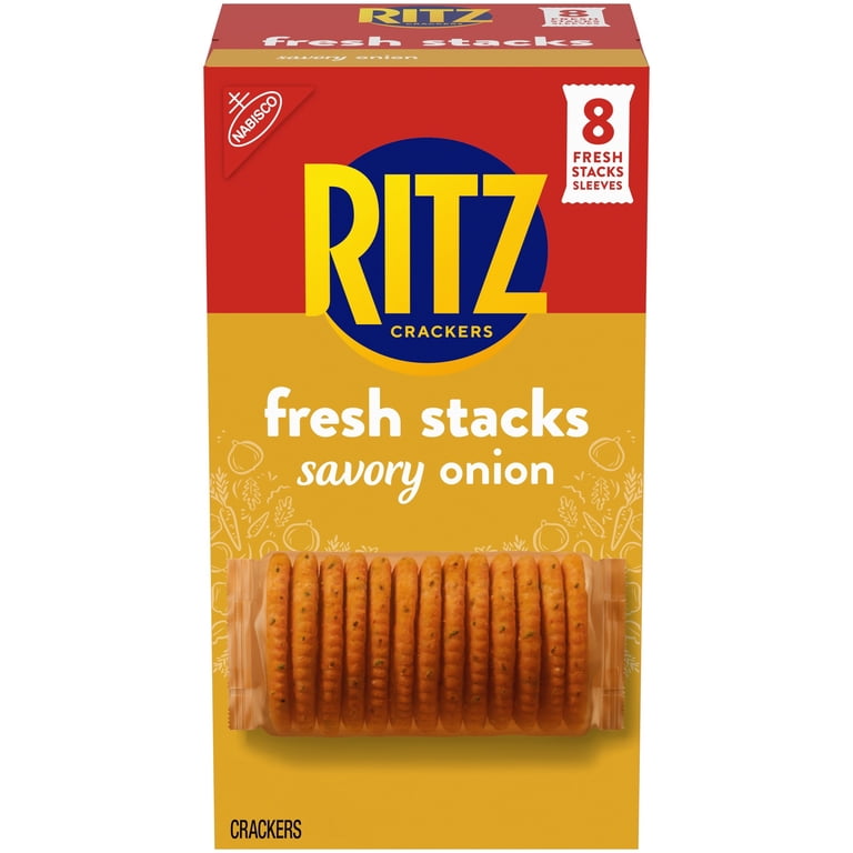 RITZ Fresh Stacks Savory Onion Crackers, Travel Snacks, 11.5 oz (8