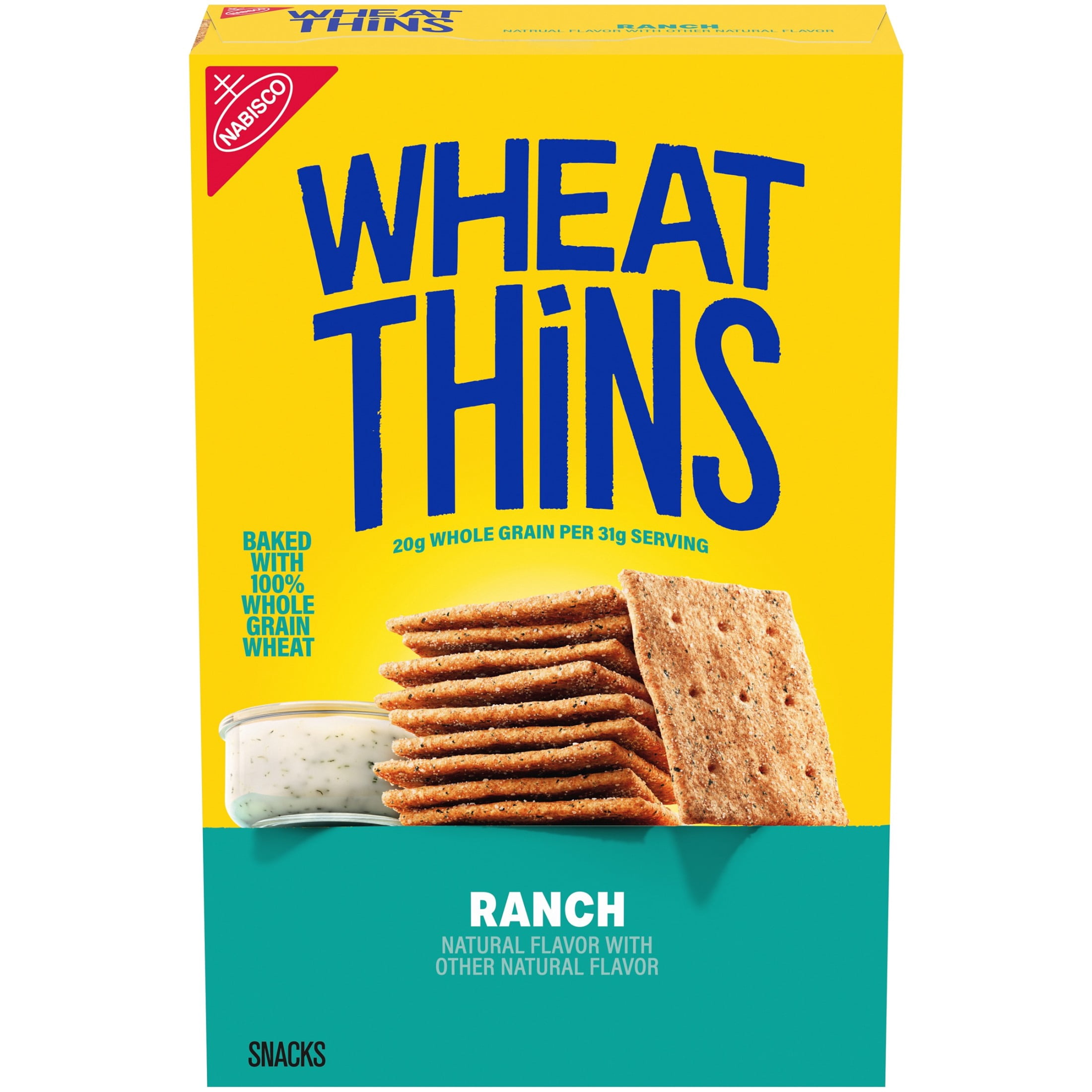 WHEAT THINS Ranch-Flavored Snacks, Whole Grain Wheat Crackers, Snack Crackers, 8.5 oz