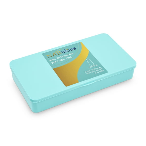 NABulous Clear Coffin XL Soft Gel T Nail Tips - 360 Pieces | Full Cover & Pre-Shaped Tips (Coffin XL)