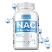 NAC 500 Mg, N-Acetyl-L-Cysteine NAC,Respiratory Health, Liver Health, Antioxidant Defense, Free Radicals, Easy To Absorb, 120 Capsules