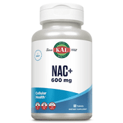 KAL NAC 600 mg Plus Riboflavin (Vitamin B2), N-Acetyl Cysteine NAC Supplement, Cellular Health and Immune Support, Gluten Free, Non-GMO, Rapid Disintegration, 60 Servings, 60 Tablet