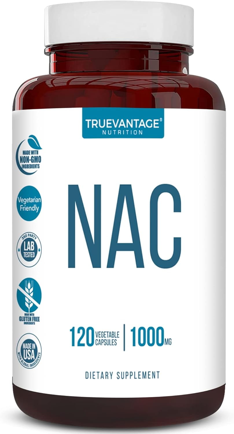 NAC Supplement (NAcetyl Cysteine) 1000 mg Vegetable Capsules 120 Count 60 Servings