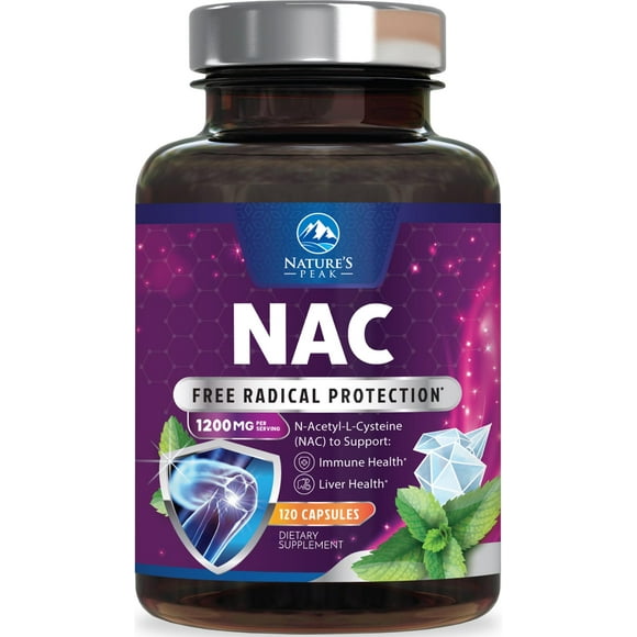 NAC Supplement N-Acetyl L-Cysteine (NAC) 1200 mg - Supports Liver & Lung Health - Immune Support Fight Free Radicals with Powerful Antioxidants - Easy to Absorb, Gluten Free, Non-GMO - 120 Capsules