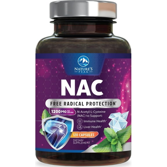 NAC Supplement 1200mg – Optimal Absorption Immune Support with Powerful Antioxidants - Respiratory & Liver Health Support - Bottled in USA, Vegan, GMO & Gluten Free N-Acetyl-L-Cysteine - 120 Capsules