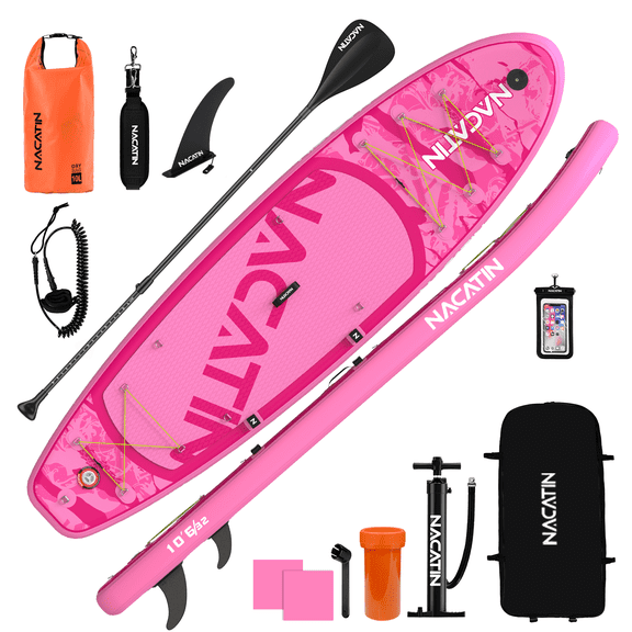 NACATIN 10.5' Inflatable Paddle Board Upgraded SUP Board Stand-Up Paddleboard