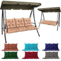 NACATIN 3 Seat Cushion for Outdoor Swing - 60x40 inches, 4" Thick Porch Swing Cushions with Ties and Storage Bag, Waterproof Bench Replacement Cushions for Patio, Outdoor, Backyard and Garden (Khaki)