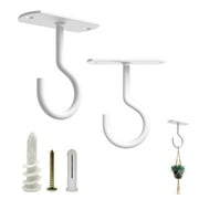 NACETURE Ceiling Mounted White Alloy Steel Plant Hangers with Rust Resistant, 2 Count