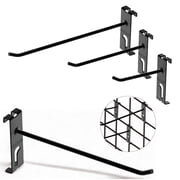 NACETURE Double Gridwall Hooks- 30 Pcs Display Hooks for Grid Wall Panel- Grid Wall Hooks 4/6/8 inch with Extra Hook On The Bottom- Durable Peg Hook Wall Grid Panel Hooks for Hanging