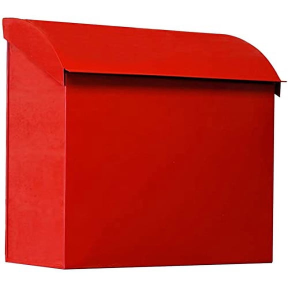NACH Baxter High Capacity Parcel Mailbox - Wall Mount Mailboxes for Outside, Rust Resistant Galvanized Metal Mailbox - Red Mailbox- 12.4”x7.1”x11.8, MB-7000RED