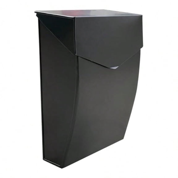 NACH Black Mailbox Wall Mount 4.8 x 10 x 13 inch Wall Mounted Mailboxes for Outside Waterpoof Mailbox for House - The Bradley Large Mail Box