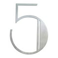 thumbnail image 1 of NACH Brushed Finish Stainless Steel Art Deco Floating House Number For Outside, Hidden Anchor Mount Metal Address Numbers, Maximum Rust Protection, Silver, 6 inch, #5, JW-DECONUMBER-5, 1 of 5