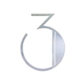 thumbnail image 1 of NACH Brushed Finish Stainless Steel Art Deco Floating House Number For Outside, Hidden Anchor Mount Metal Address Numbers, Maximum Rust Protection, Silver, 6 inch, #3, JW-DECONUMBER-3, 1 of 5