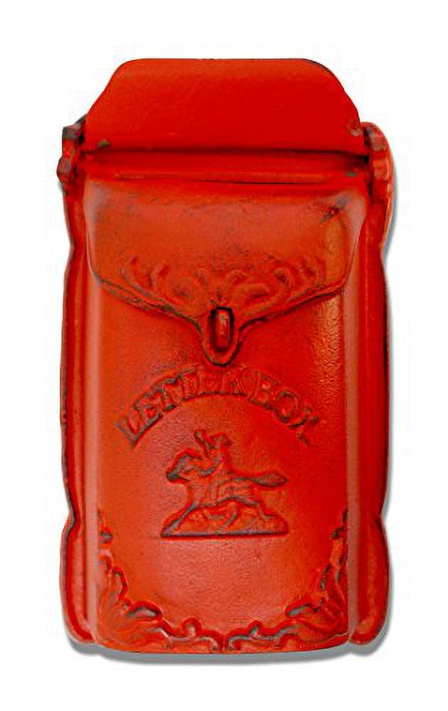 Cara Red Antique Iron Wall Mounted Lockable Mailbox