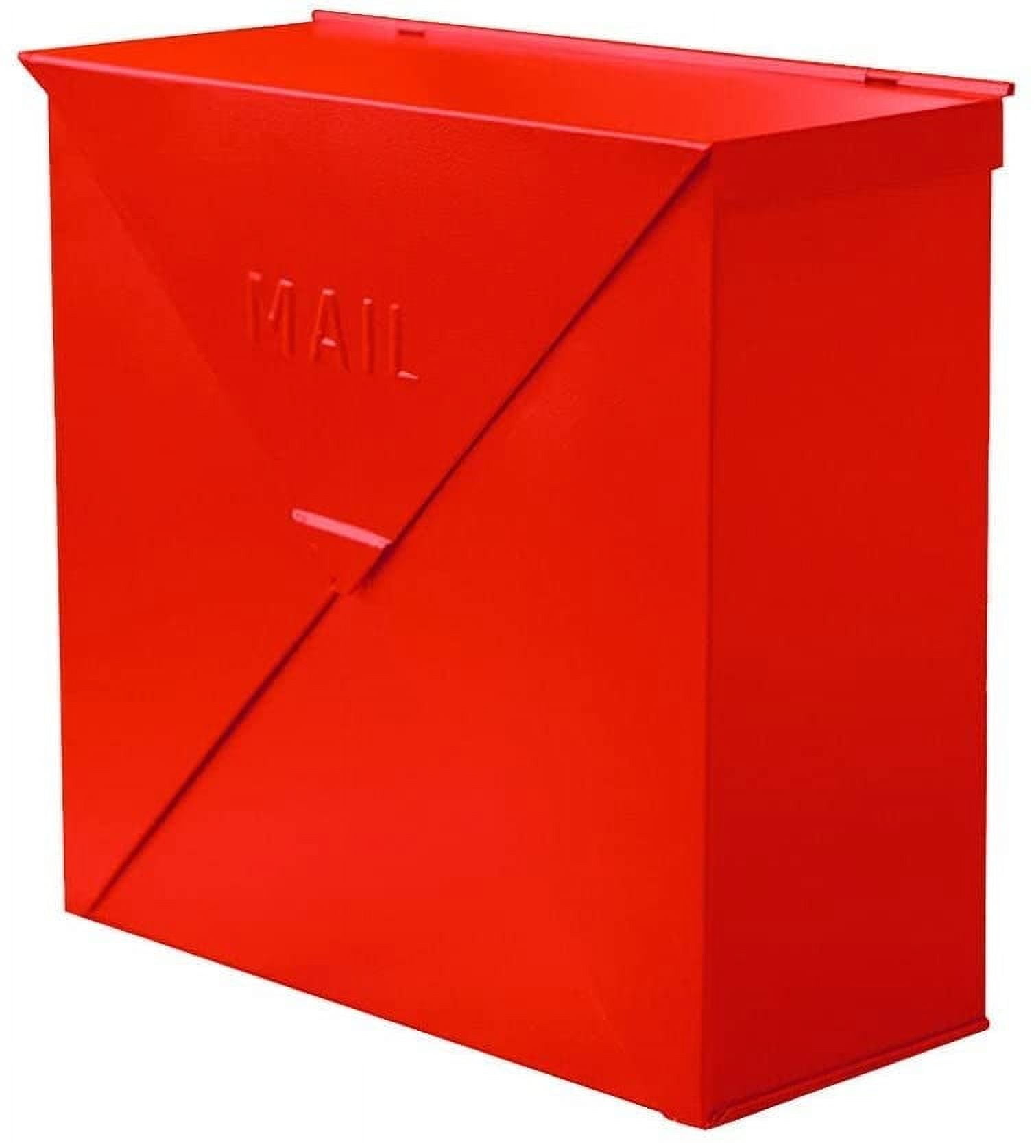 Chicago Red Industrial Style Wall Mounted Metal Mailbox