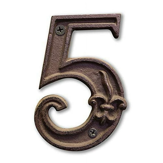 NACH DB62-5 House Numbers, 4.5 Inch, Rustic Brown