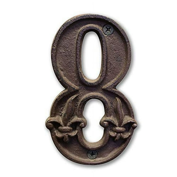 NACH DB62-8 House Numbers, 4.5 Inch, Rustic Brown