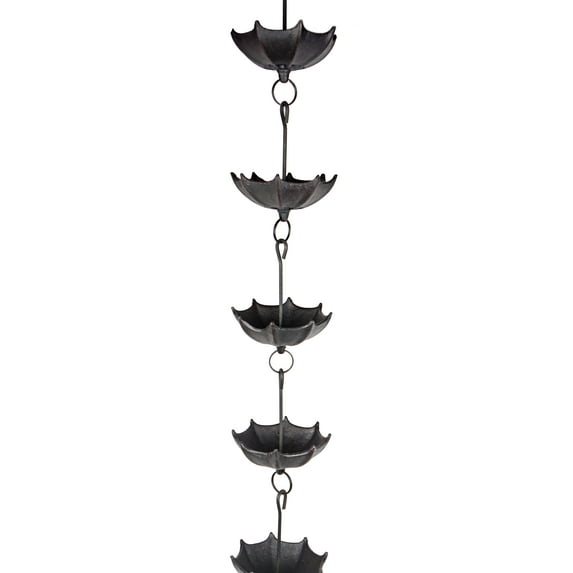 NACH Decorative Heavy Duty Umbrella Rain Chain, Cast Iron, 8ft (JS-RNC007)