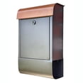 thumbnail image 1 of NACH Dominion Modern Lockable Mailbox With Built-in Newspaper Holder, Wall Mount Mailboxes for Outside With Max Rust Protection, Black and Brown, 16x10x4.5 in, MB-8000LK, 1 of 5