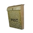 thumbnail image 1 of NACH Emily Vintage Wall Mounted Locking Mailbox, Easy Install Metal Mailbox Wall Mount, Decorative Mail Box, Rustic Mailboxes for Outside, 10.6 x 3.93 x 13.9 Inches, Rustic Gold, FZ-M1000G, 1 of 5