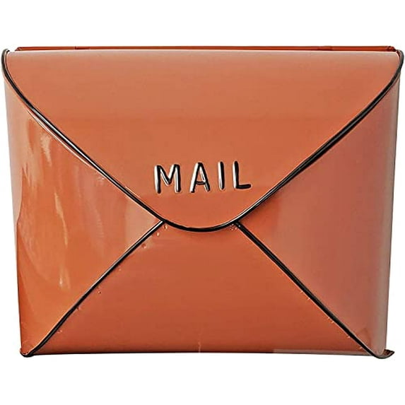NACH Envelope Wall Mounted Metal Mailbox, Maximum Rust Protection, Terracotta, Outside Mailboxes, 12.5x5x10 Inches, Hardware Included, MB-6943