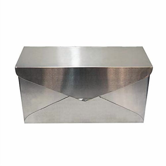 NACH Envelope Wall Mounted Stainless Steel Mailbox with Hinged Lid, Maximum Rust Protection, Wall Mount Mailboxes For Outside, 12.5x5x10 Inches, Hardware Included, MB-6915SS