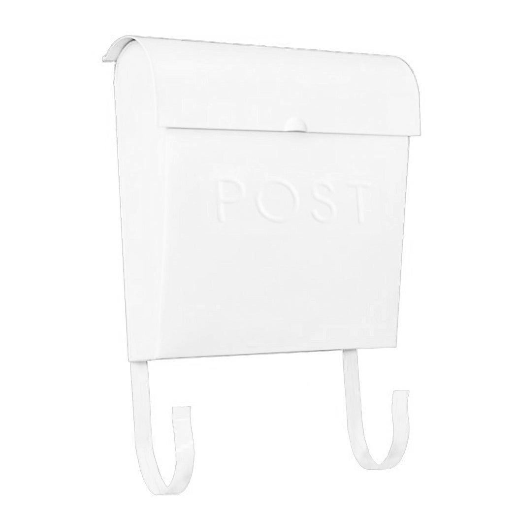 NACH Euro Series Modern Mailbox, Decorative Mail Holder, Wall Mount Mailboxes for Outside, Rust Resistant Galvanized Metal Mailbox, 12" x 11" x 4.5", White, MB-44768 - image 1 of 5
