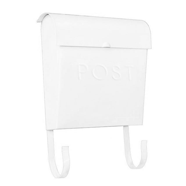 NACH Euro Series Modern Mailbox, Decorative Mail Holder, Wall Mount Mailboxes for Outside, Rust Resistant Galvanized Metal Mailbox, 12" x 11" x 4.5", White, MB-44768