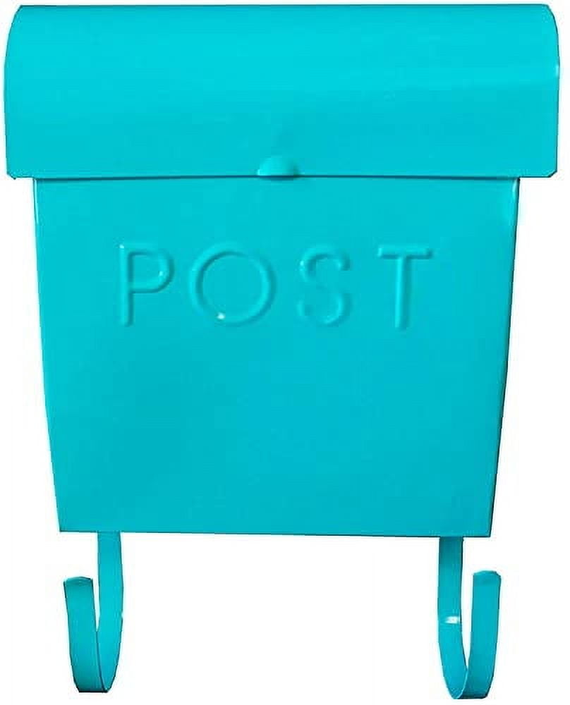 Light Turquoise Aluminum Wall Mounted Mailbox with Newspaper Holder