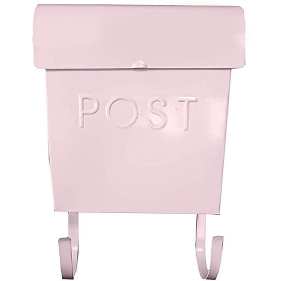 NACH Euro Wall Mount Mailbox with Newspaper Holder, Rustic Mailboxes for Outside, Powder Coated Finish Metal Mailbox, 12 x 11.2 x 4.5 Inch, Pink, MB-44795