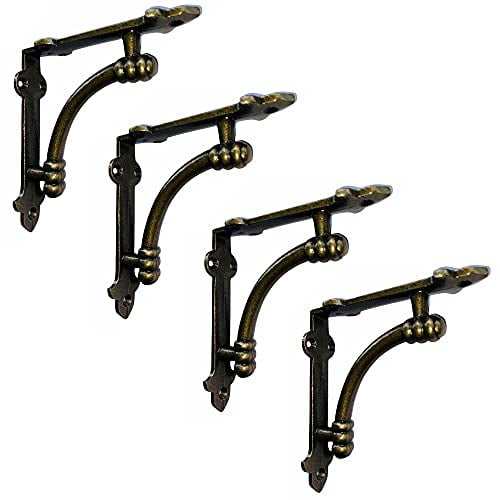 NACH Farmhouse Industrial Shelf Brackets - Rustic Floating Shelf ...