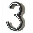 thumbnail image 1 of NACH Floating Mount Aluminum Home Address Number 3, Sleek Rounded Metal Modern House Numbers, 5 inch, Black Gun Metal, HH-RND5-GMT-3, 1 of 5