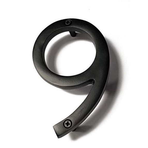 NACH Floating Mount House Address Shadow Number For Outside or Inside, Mailbox Number For Outside, Front Door, Garage Door, Maximum Rust Protection, Black Aluminum, 8 inch, Number 9, HH-SDW8-BLK-9