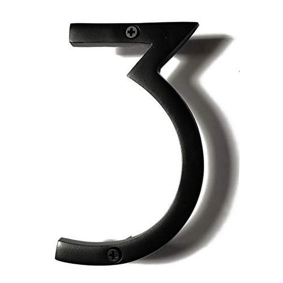 NACH Floating Mount House Address Shadow Number For Outside or Inside, Mailbox Number For Outside, Front Door, Garage Door, Maximum Rust Protection, Black Aluminum, 8 inch, Number 3, HH-SDW8-BLK-3