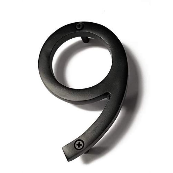 NACH Floating Mount Shadow House Address Number For Outside or Inside, Metal Modern House Numbers For Mailbox, Front Door, Maximum Rust Protection, Black Aluminum, 4 inch, Number 9, HH-SDW4-BLK-9