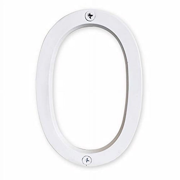 NACH Floating Mount Shadow House Address Number For Outside or Inside, Metal Modern House Numbers For Mailbox, Front Door, Maximum Rust Protection, Glossy White, 6 inch, #0, HH-SDW6-WHT-0
