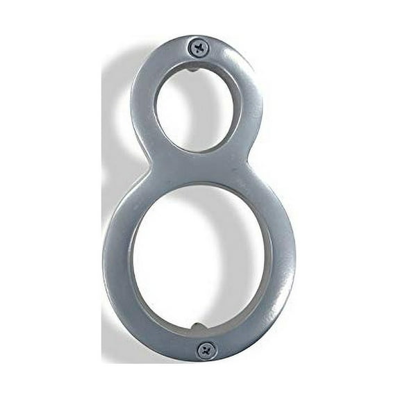 NACH Floating Mount Shadow House Address Number For Outside or Inside, Metal Modern House Numbers For Mailbox, Front Door, Maximum Rust Protection, Gray, 6 inch, #8, HH-SDW6-SLV-8